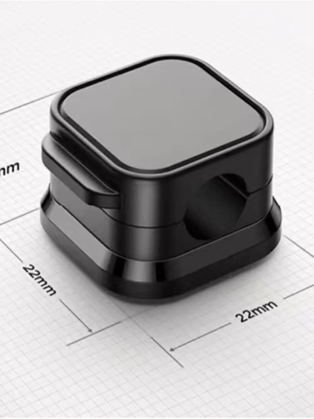 6-Pack of Magnetic Cable Clip Organizers - Black
